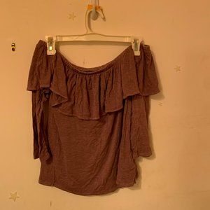 AE off the shoulder ruffle top 3/4 sleeve
